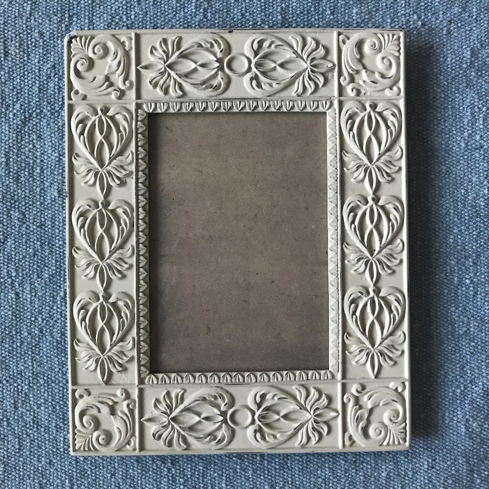 Small White Painted Metal Decorative Frame